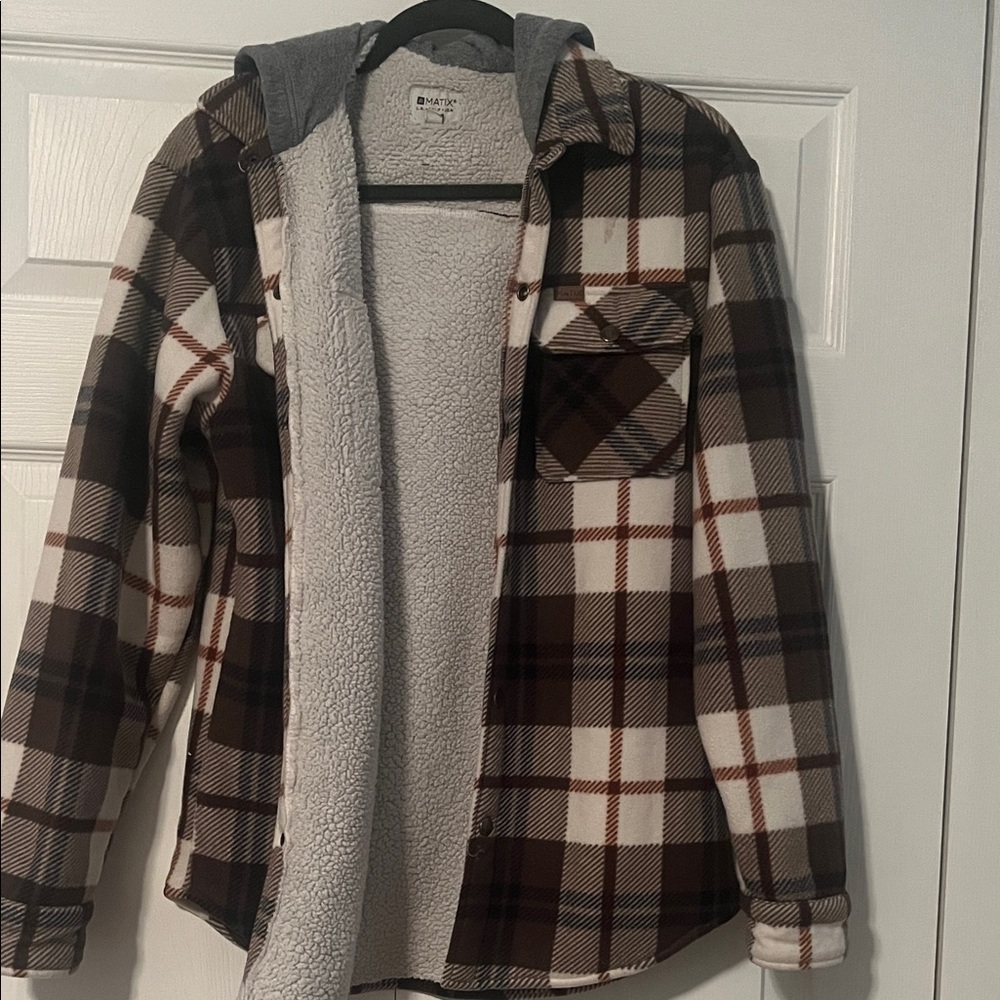 Matix brown Sherpa-Lined Jacket